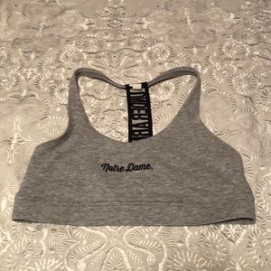 Gray under Armour Notre Fame athletic top